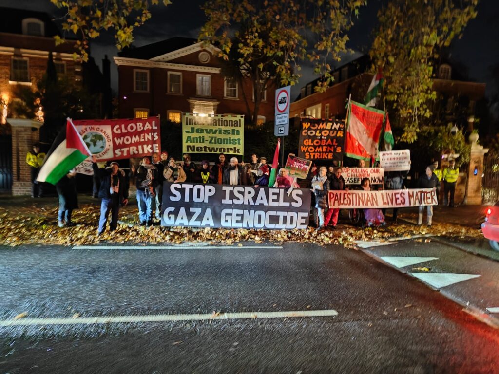 IJAN UK Demands an End to Genocide: Holds Protest Outside the Israeli Ambassador's Home